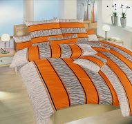 Bavlněné povlečení oražnové barvy s šeou Safari oranžové Dadka