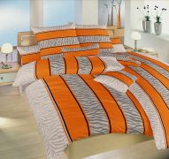 Bavlněné povlečení oražnové barvy s šeou Safari oranžové | 1x 140/200, 1x 90/70