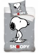 Dětské bavlněné povlečení v šedé barvě Snoopy | Povlečení Snoopy Grey 140x200, 70x90 cm