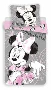 Disney bavlněné povlečení Minnie šedé barvy a jemně růžové barvy | 1x 140/200, 1x 90/70